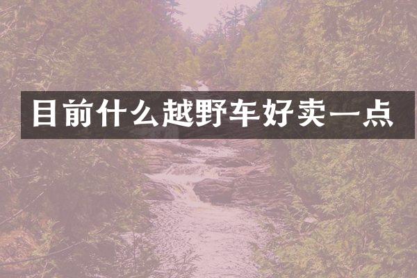 目前什么越野车好卖一点