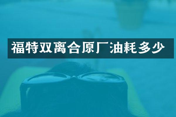 福特双离合原厂油耗多少