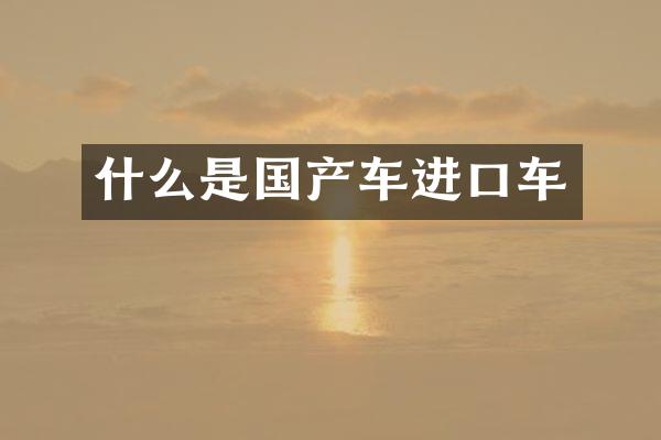 什么是国产车进口车