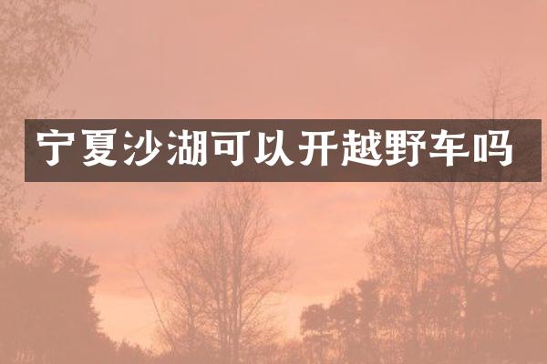 宁夏沙湖可以开越野车吗