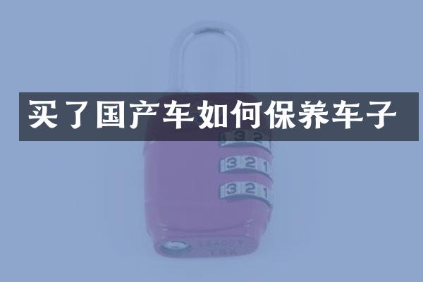 买了国产车如何保养车子
