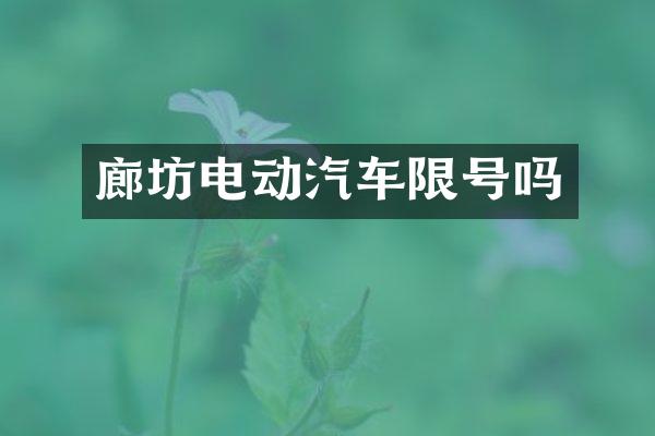 廊坊电动汽车限号吗