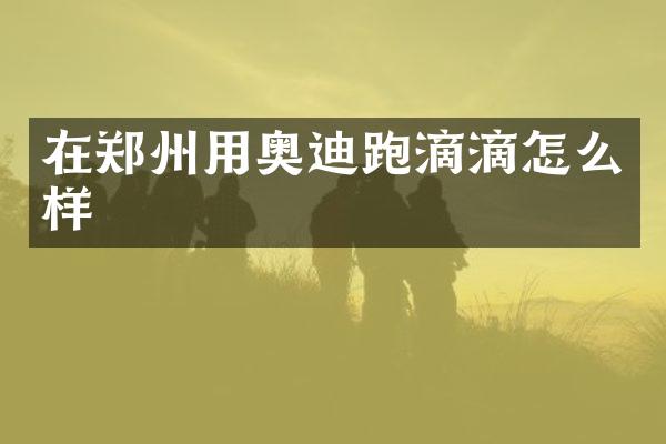 在郑州用奥迪跑滴滴怎么样