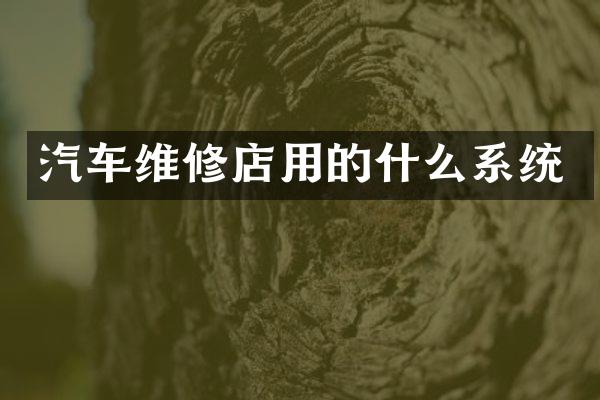 汽车维修店用的什么系统