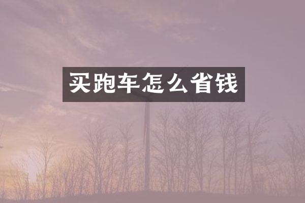 买跑车怎么省钱
