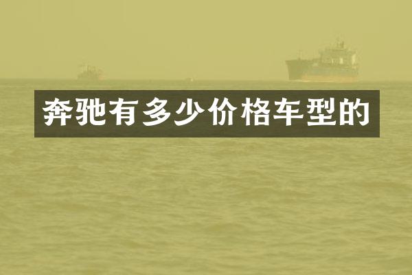 奔驰有多少价格车型的