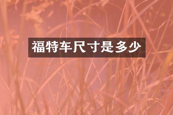 福特车尺寸是多少