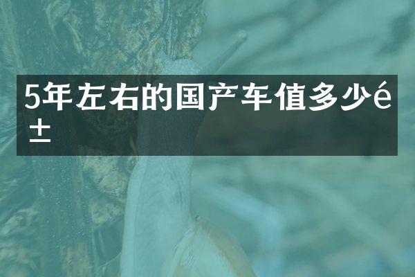 5年左右的国产车值多少钱