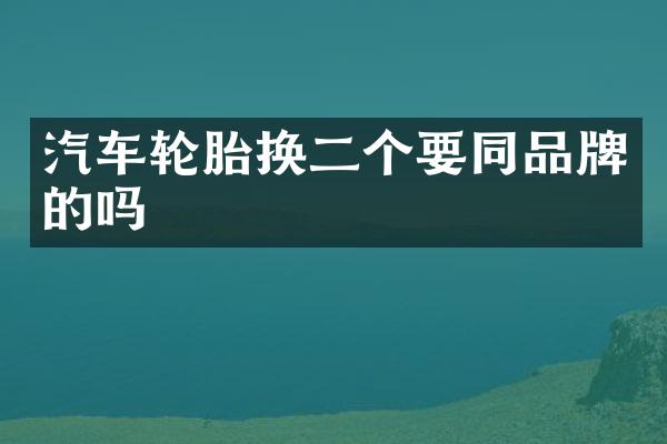 汽车轮胎换二个要同品牌的吗