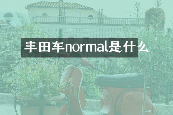 丰田车normal是什么