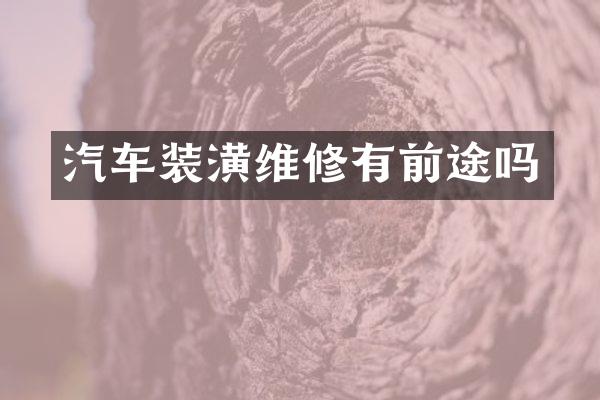 汽车装潢维修有前途吗