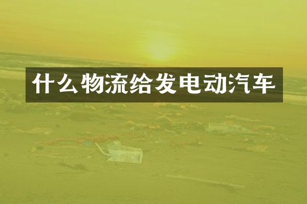 什么物流给发电动汽车