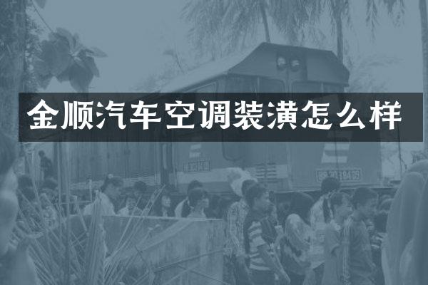 金顺汽车空调装潢怎么样