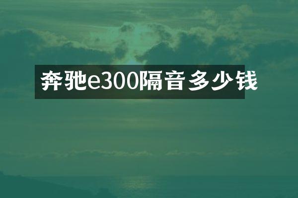 奔驰e300隔音多少钱