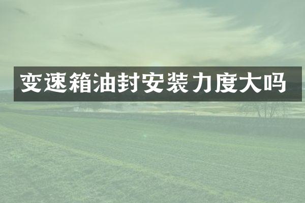 变速箱油封安装力度大吗