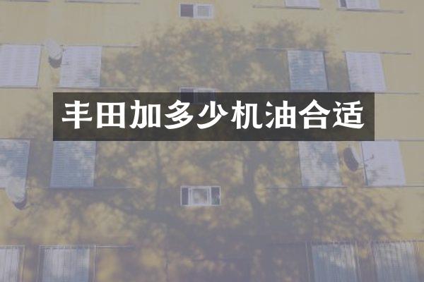 丰田加多少机油合适