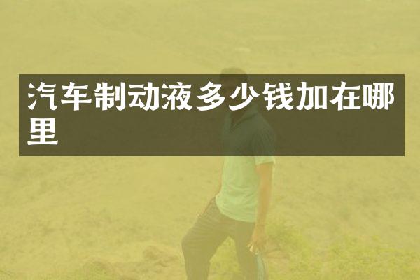 汽车制动液多少钱加在哪里