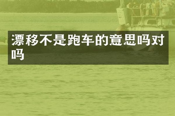 漂移不是跑车的意思吗对吗