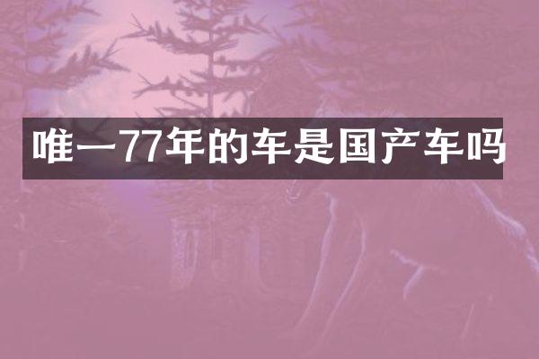 唯一77年的车是国产车吗