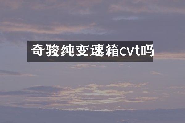 奇骏纯变速箱cvt吗
