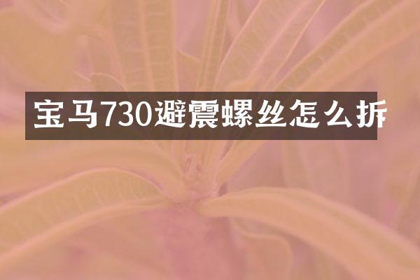 宝马730避震螺丝怎么拆