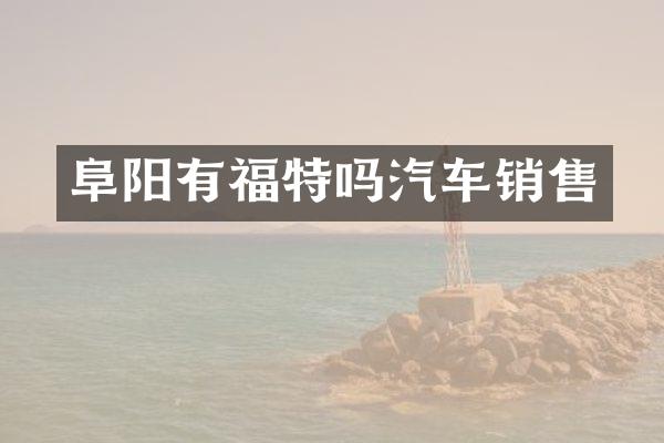 阜阳有福特吗汽车销售