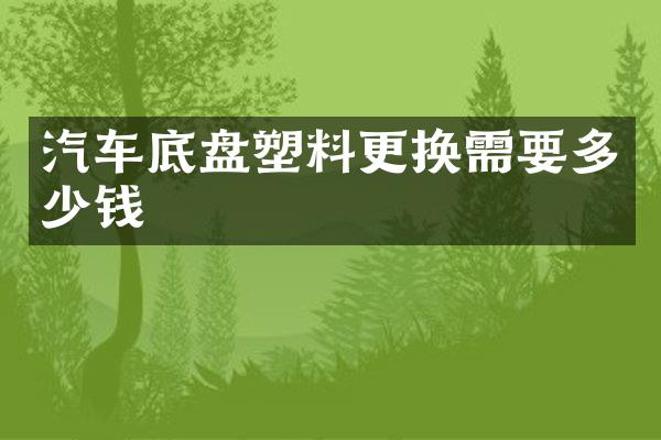 汽车底盘塑料更换需要多少钱