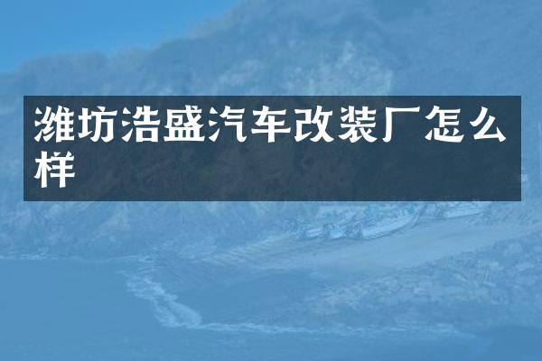 潍坊浩盛汽车改装厂怎么样