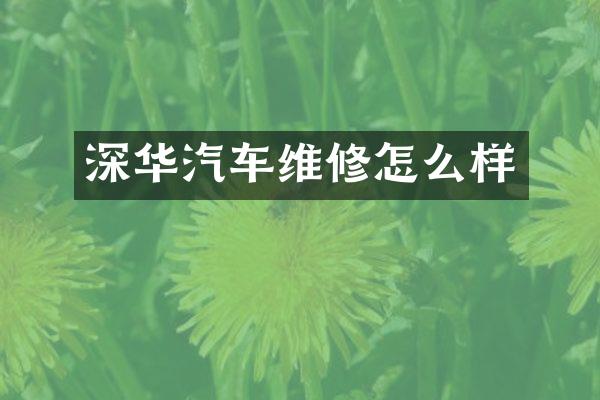 深华汽车维修怎么样