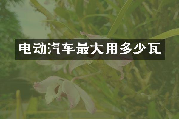 电动汽车最大用多少瓦