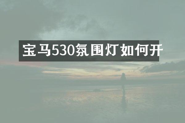 宝马530氛围灯如何开