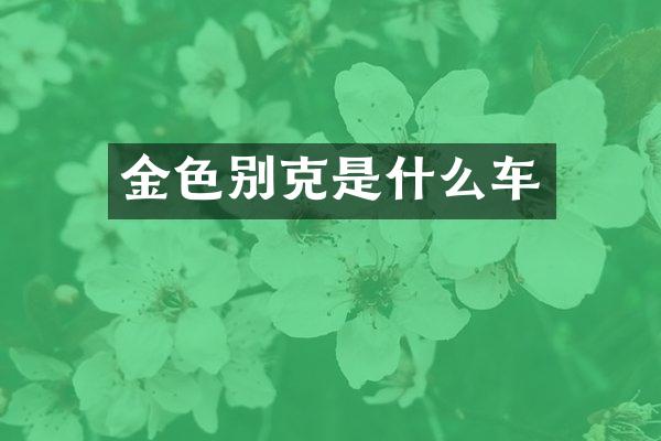 金色别克是什么车