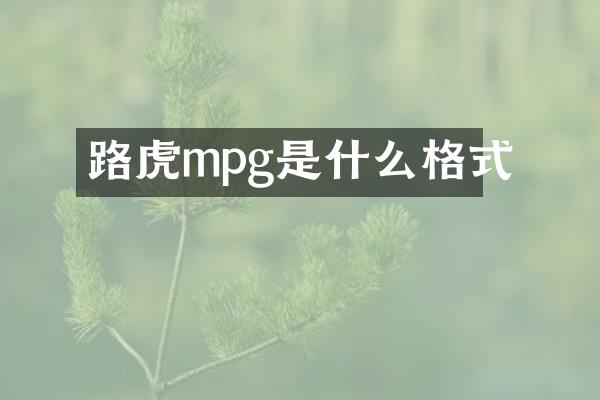 路虎mpg是什么格式