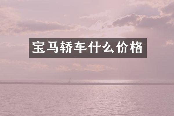 宝马轿车什么价格