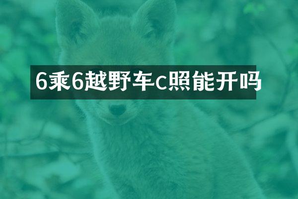 6乘6越野车c照能开吗