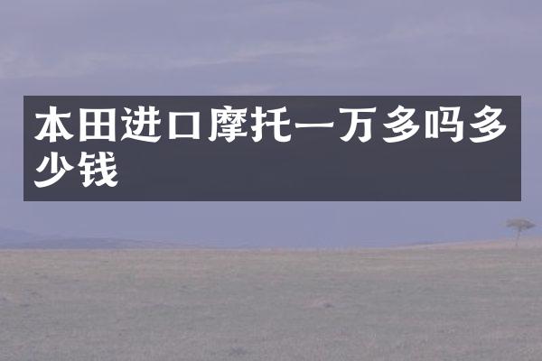 本田进口摩托一万多吗多少钱