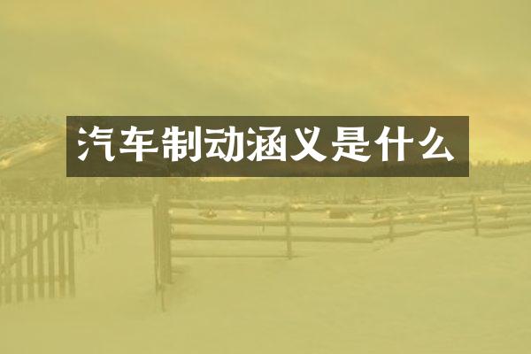 汽车制动涵义是什么