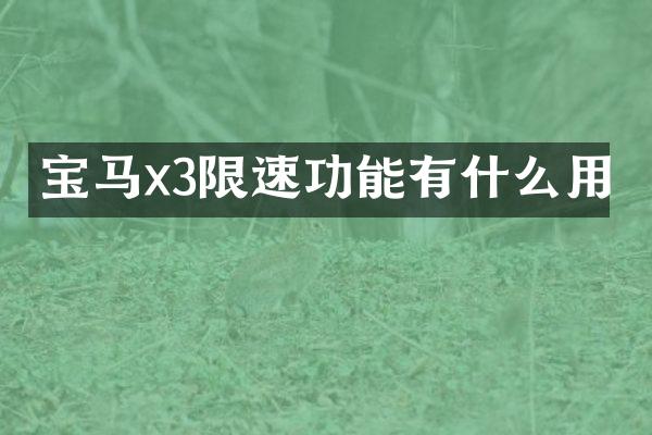 宝马x3限速功能有什么用
