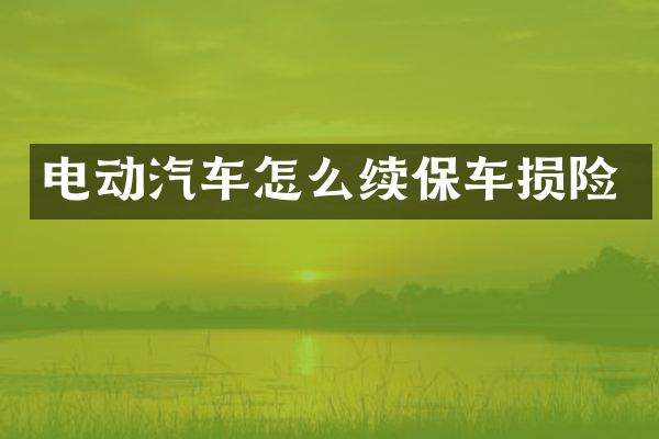 电动汽车怎么续保车损险