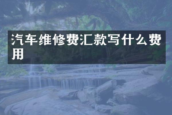 汽车维修费汇款写什么费用