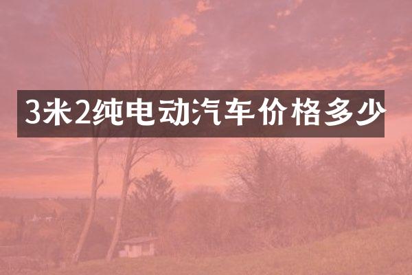 3米2纯电动汽车价格多少