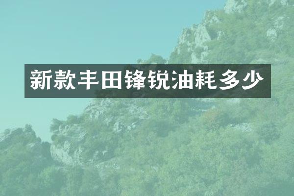 新款丰田锋锐油耗多少