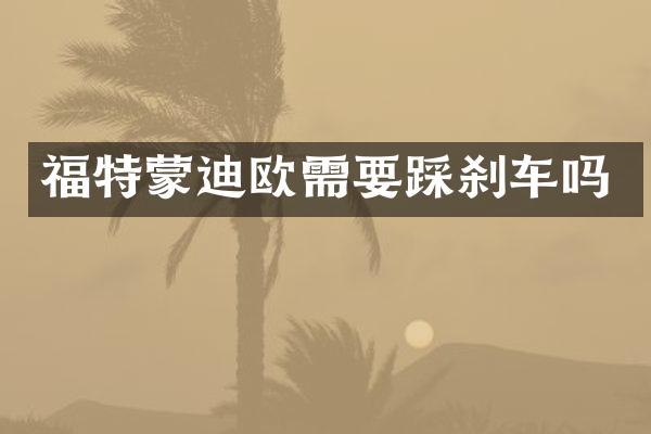 福特蒙迪欧需要踩刹车吗