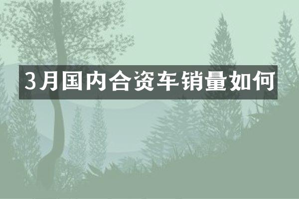 3月国内合资车销量如何