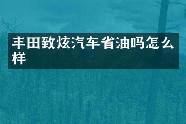丰田致炫汽车省油吗怎么样