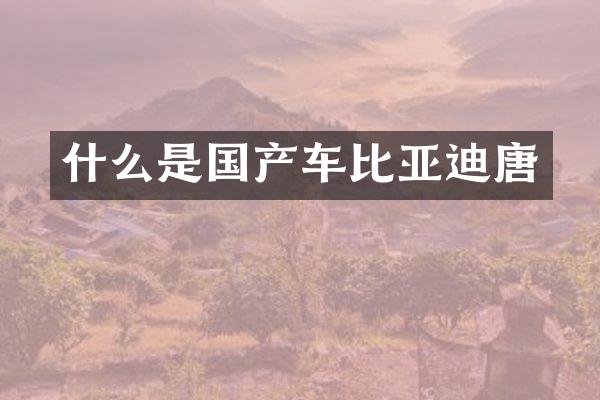 什么是国产车比亚迪唐