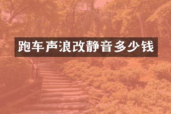 跑车声浪改静音多少钱