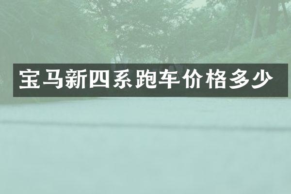 宝马新四系跑车价格多少