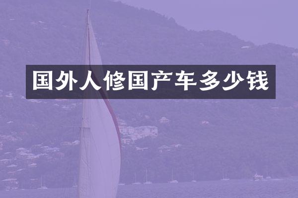国外人修国产车多少钱