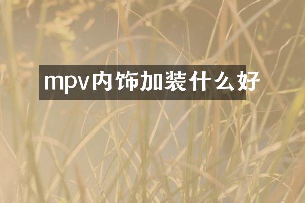 mpv内饰加装什么好